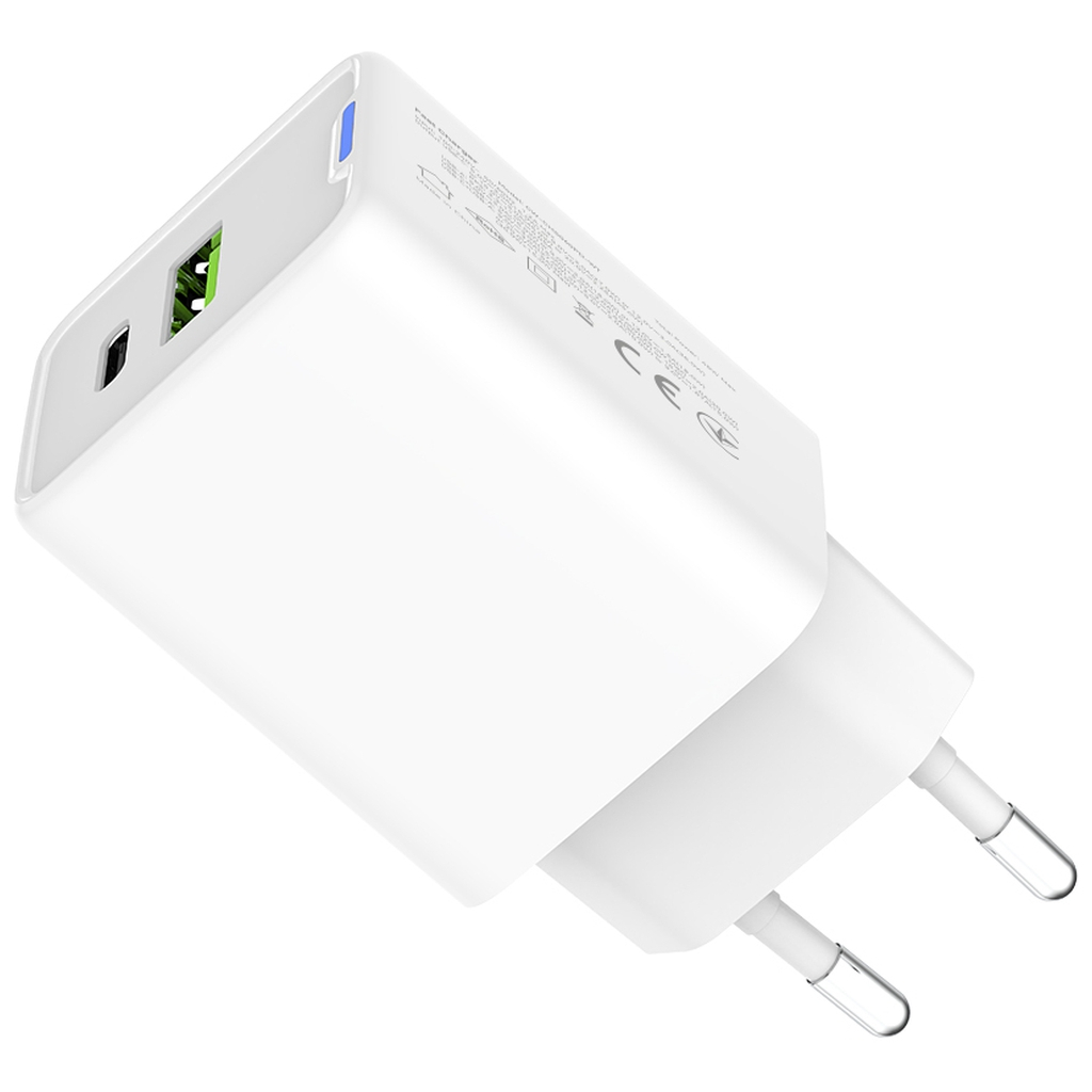 Зарядний пристрій ColorWay C101E GaN Mini 45W PD PPS USB-C + USB-A QC4.0 white (CW-CHS060PD-WT) - зображення 5