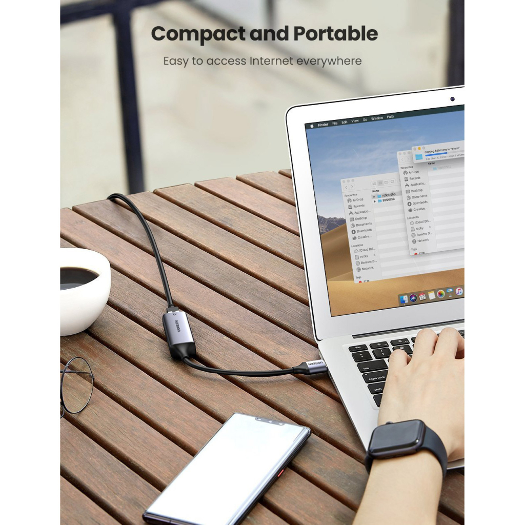 Перехідник USB 3.0 AM to RJ45 Ethernet 1000Mbps CM209 Ugreen (50922) - изображение 6