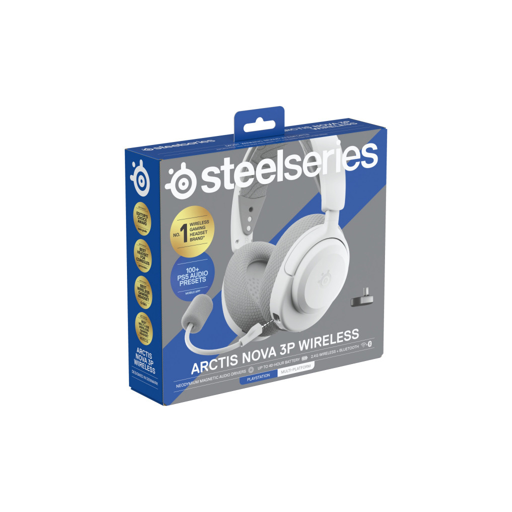 Навушники SteelSeries Arctis Nova 3P Wireless MultiPlatform White (61687) - зображення 5