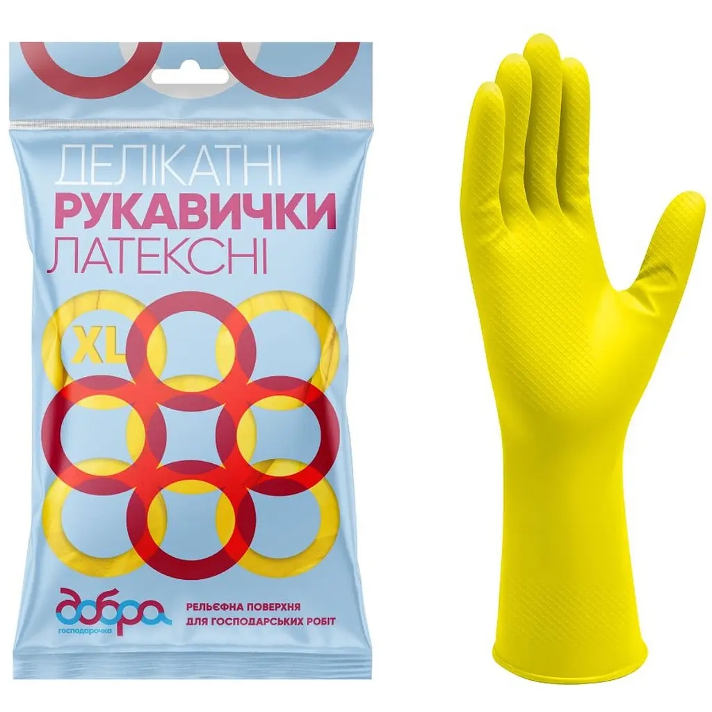Рукавички господарські Добра Господарочка Латексні делікатні Розмір XL 2 шт. (4820086521994) - зображення 2