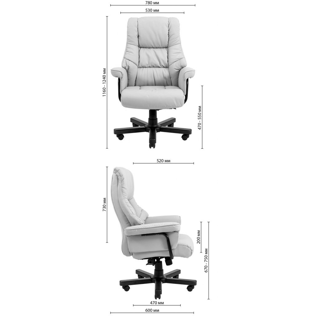 Офісне крісло Richman Конгрес Вуд M-2 Широкий (Anyfix Wide) Бежевий + Горіх (R00000050939) - зображення 4