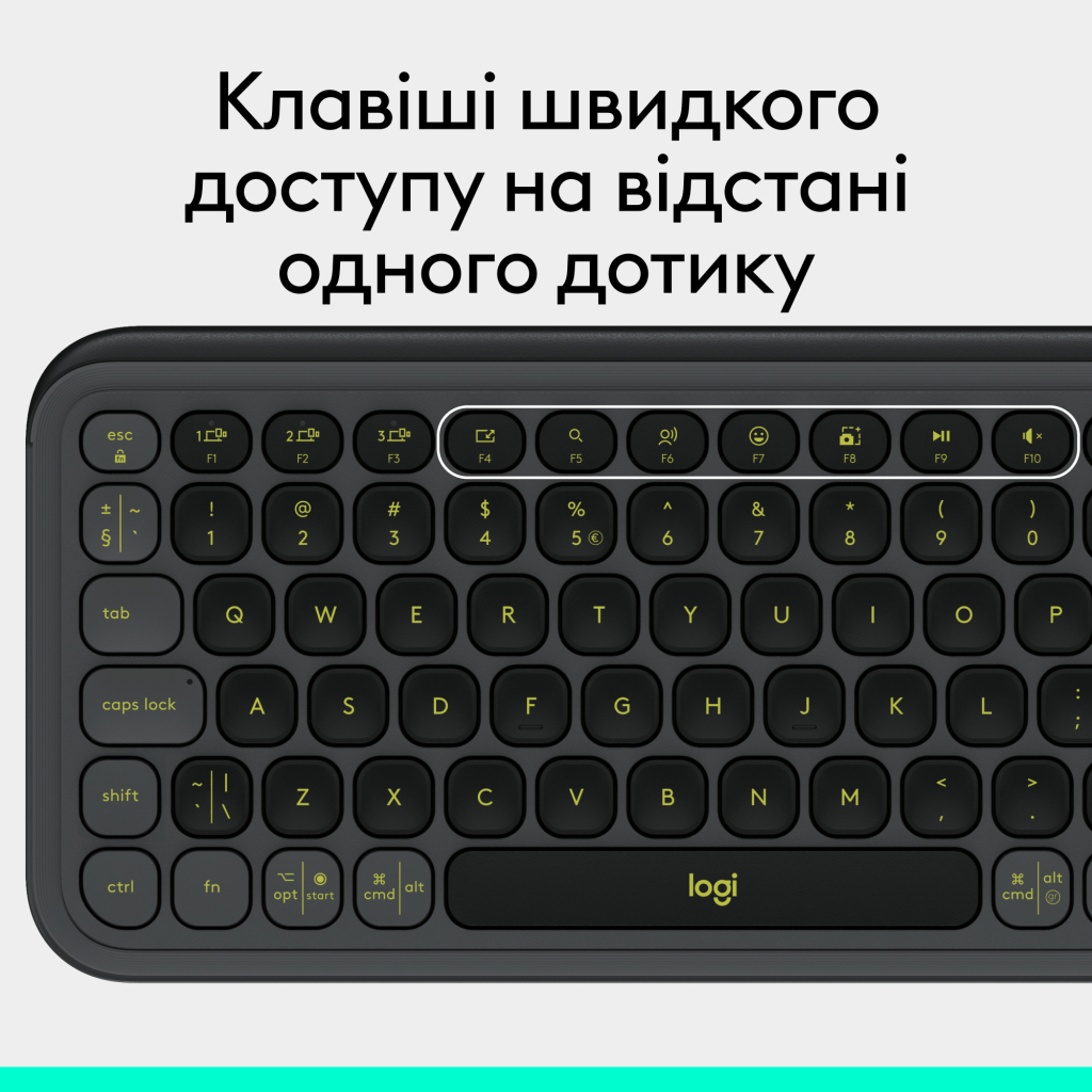 Клавіатура Logitech POP Icon Keys Bluetooth UA Graphite (920-013157) - зображення 8
