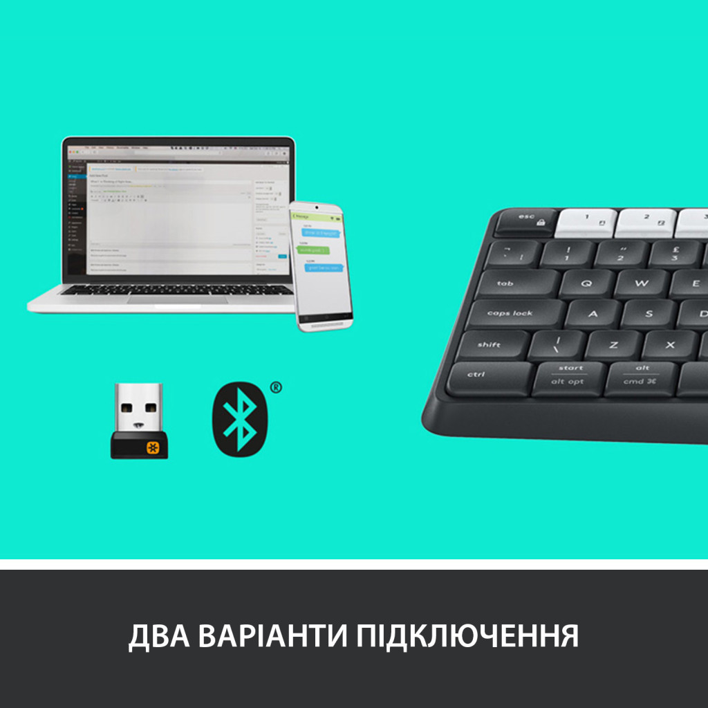 Клавіатура Logitech K375s Multi-Device Wireless UA Graphite (920-008181) - зображення 3