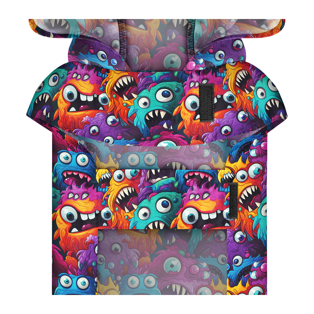 Дощовик для тварин WAUDOG Clothes Накидка з капюшоном Зубасті монстри XL (359-4048) - зображення 4