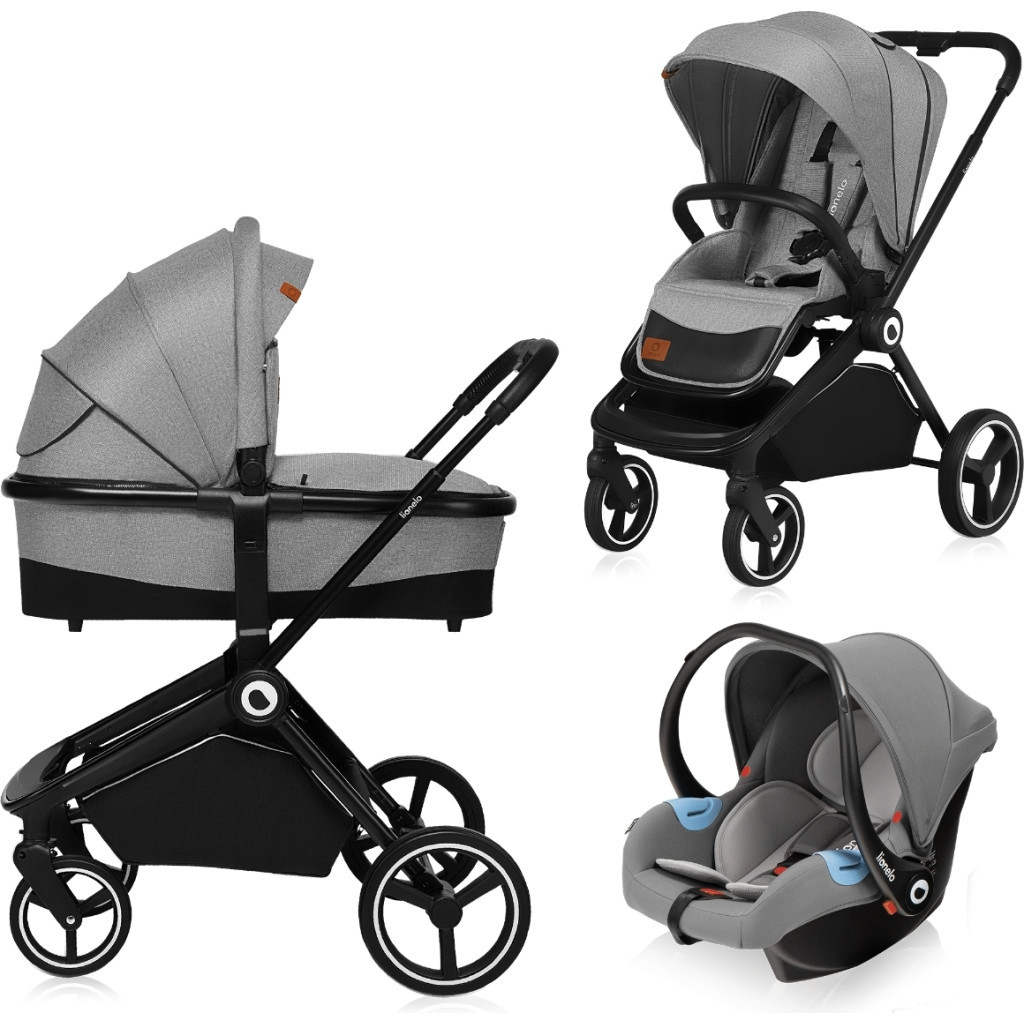 Коляска Lionelo 3 в 1 Mika Grey Stone (LO-MIKA 3IN1 GREY STONE) - зображення 1