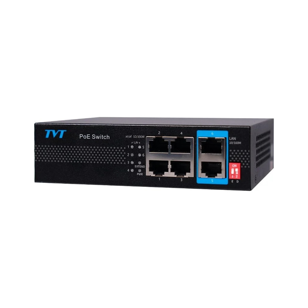 Комутатор мережевий TVT DIGITAL TD-B2204S1-PEU - зображення 3