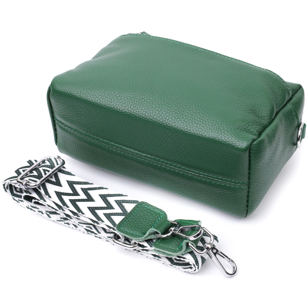 Сумка Vintage Шкіряна жіноча Зелена (22651) - зображення 7