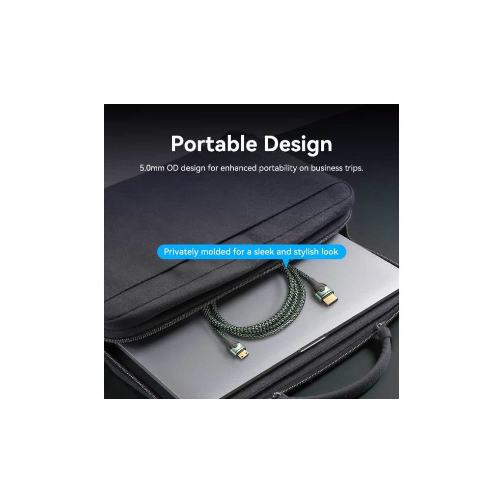 Кабель мультимедійний HDMI M to HDMI mini M 2.0m V2.1 8K 60Hz green VENTION (AGJGH) - picture 7