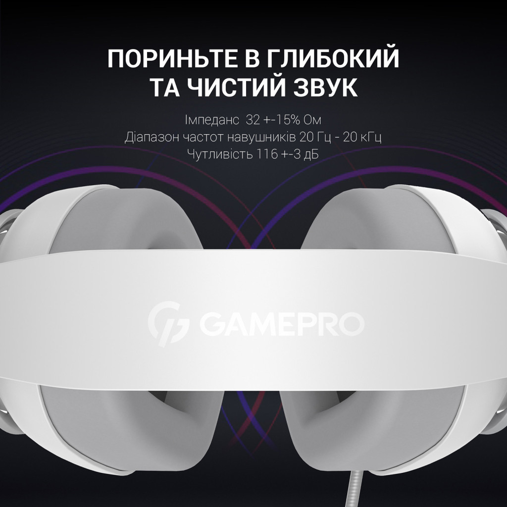 Навушники GamePro HS590W White - зображення 9