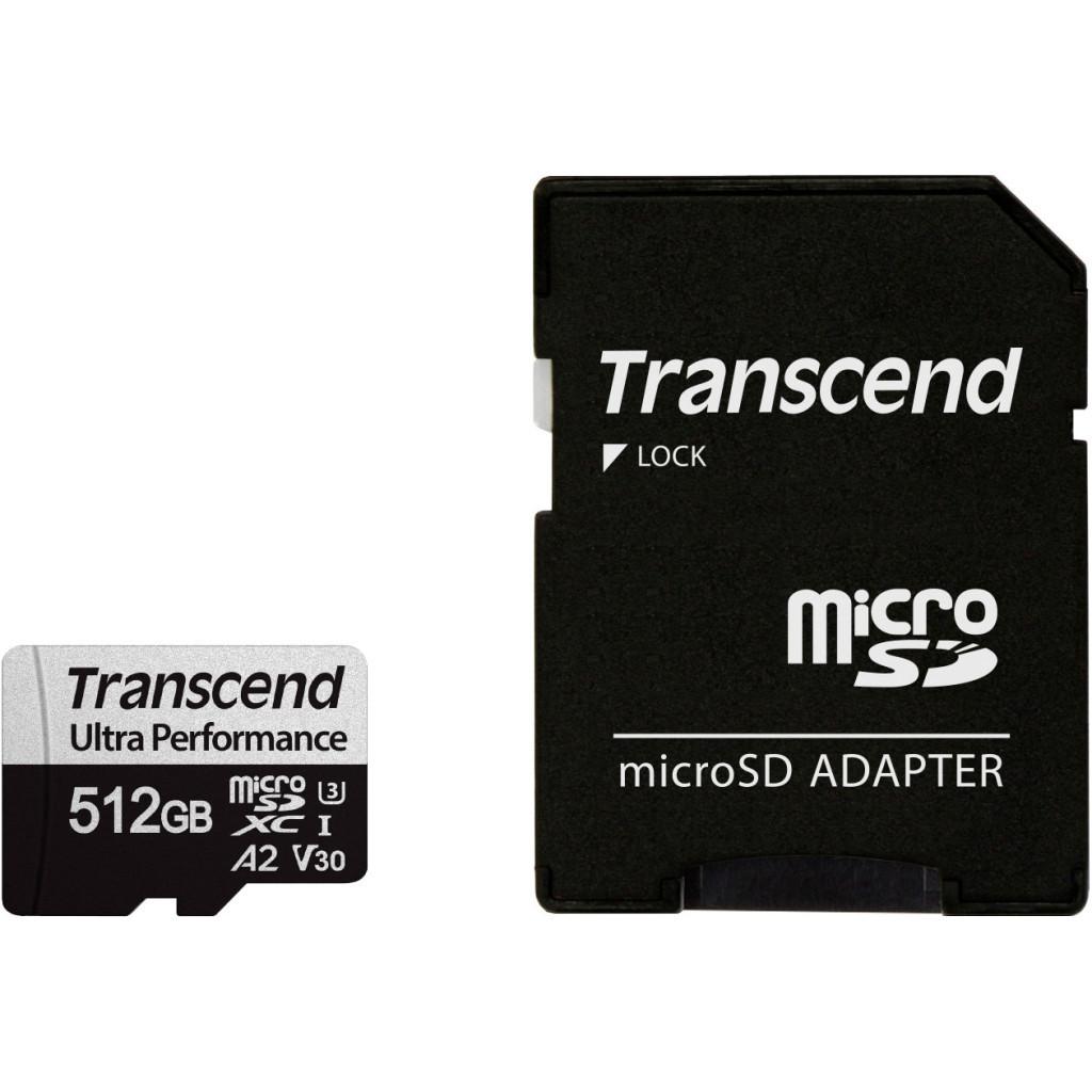 Карта пам'яті Transcend 512GB microSDXC class 10 UHS-I U3 A2 (TS512GUSD340S) - зображення 1