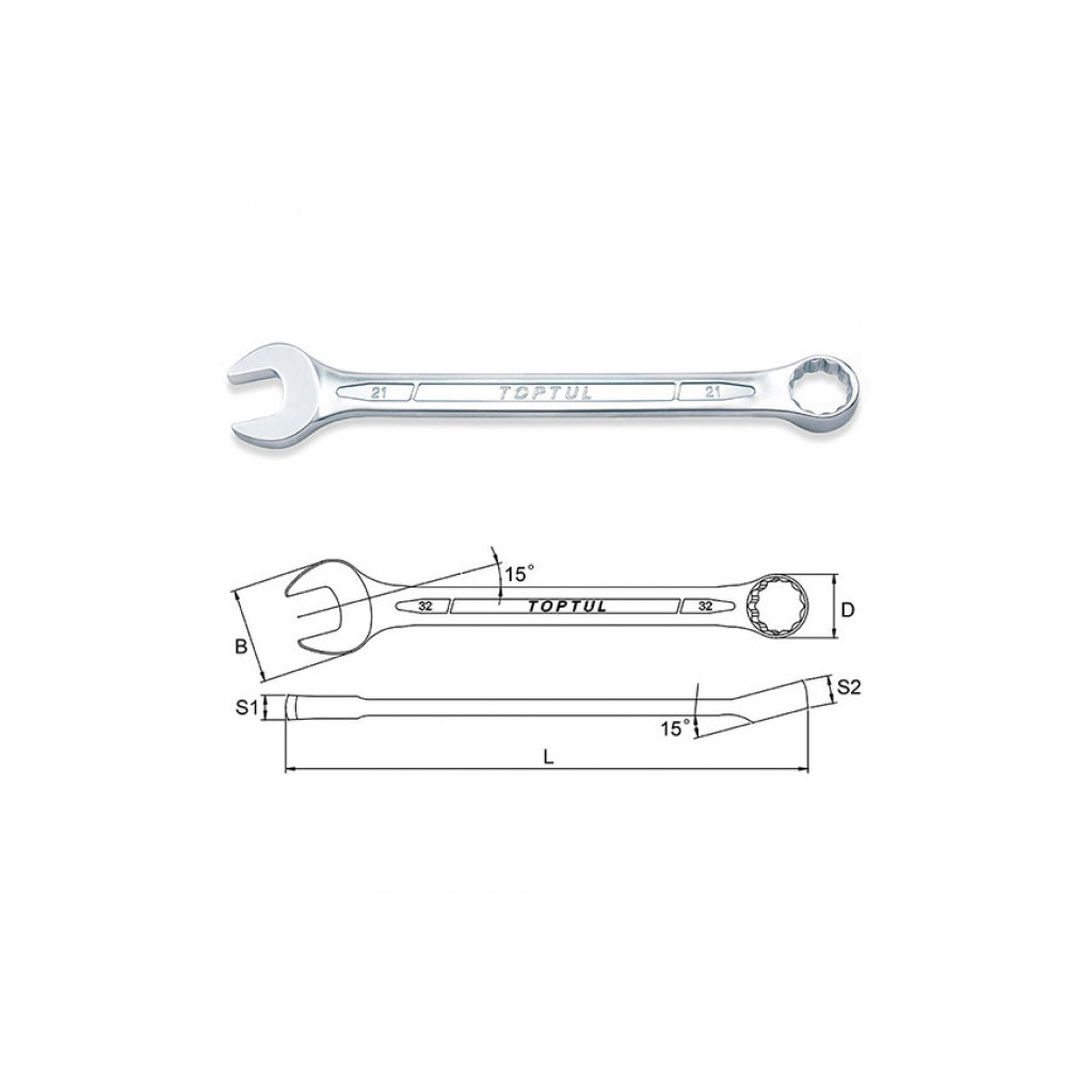 Ключ Toptul комбінований 9мм (AAEB0909) - зображення 2