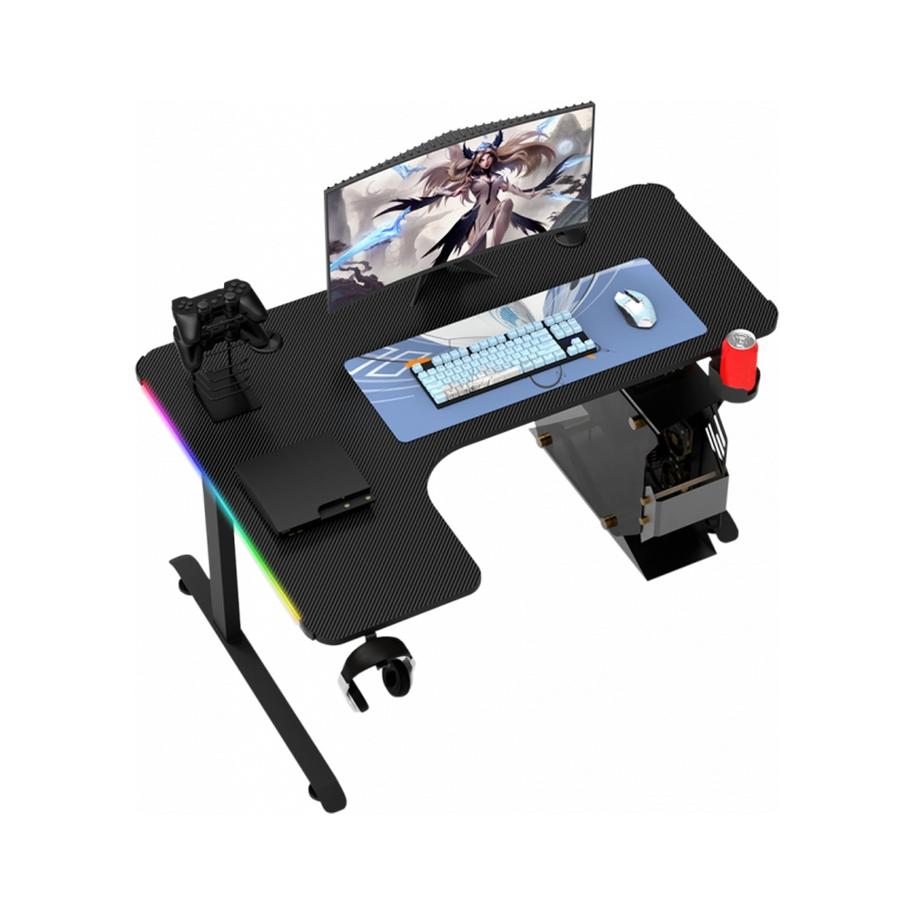 Комп'ютерний стіл GT Racer T-1217 Black (T-1217 (160x60-100x73) Black) - зображення 4