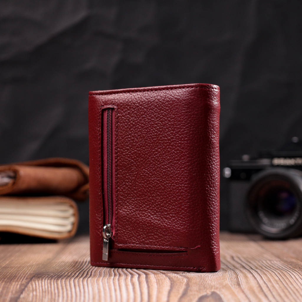 Гаманець ST Leather Шкіряний з монетницею Бордовий (19492) - зображення 10