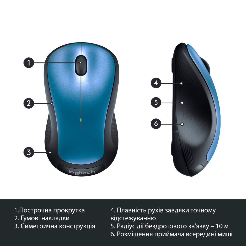 Мишка Logitech M310 Blue (910-005248) - зображення 5