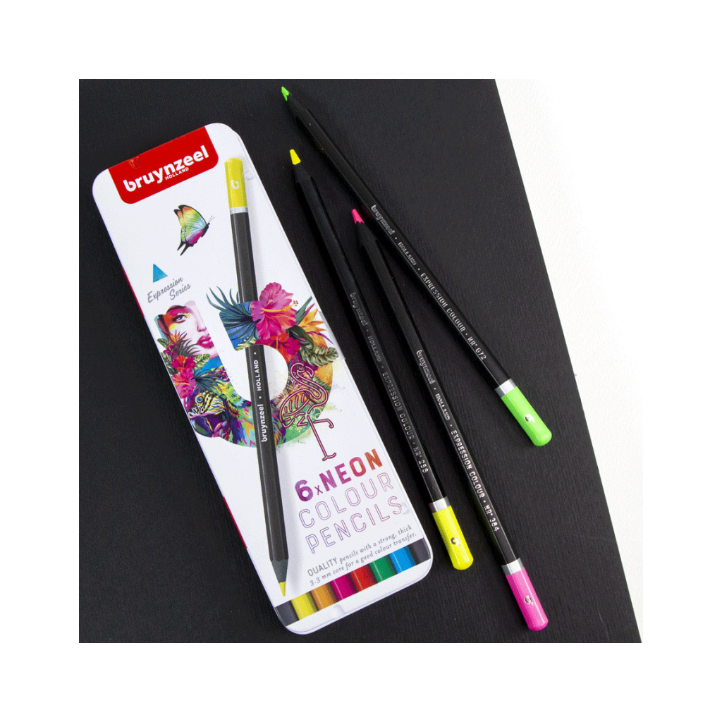 Олівці кольорові Bruynzeel EXPRESSION NEON, 6 кольорів (8712079468408) - изображение 5