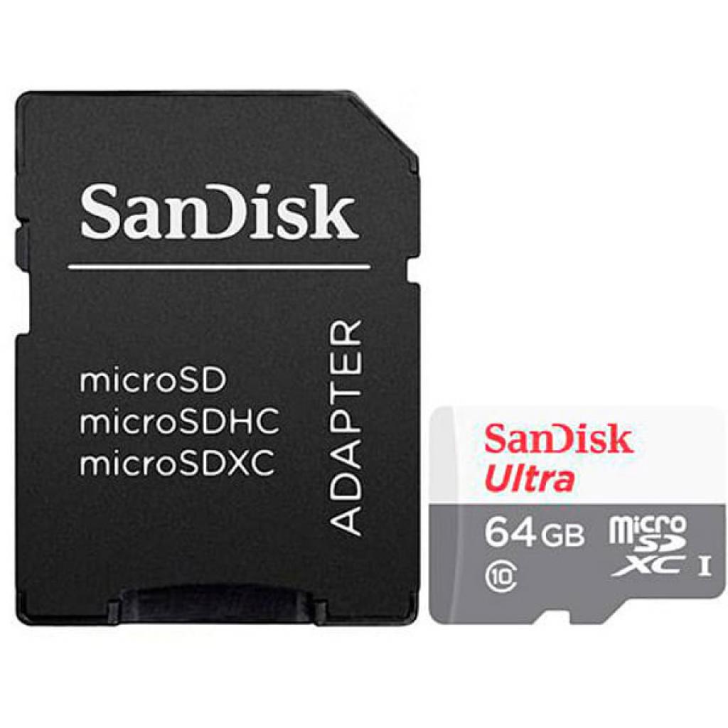 Карта пам'яті SanDisk 64GB microSD class 10 Ultra Light (SDSQUNR-064G-GN3MA) - зображення 1
