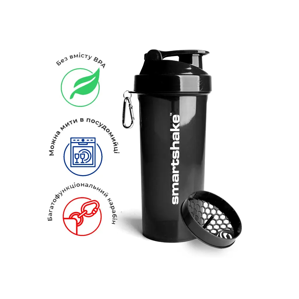 Шейкер спортивний SmartShake Lite 1000ml Glossy-Black (10611202) - зображення 6