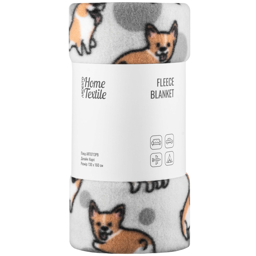 Плед Ardesto Fleece 100% поліестер 130x160см коргі (ART0713PB) - зображення 1