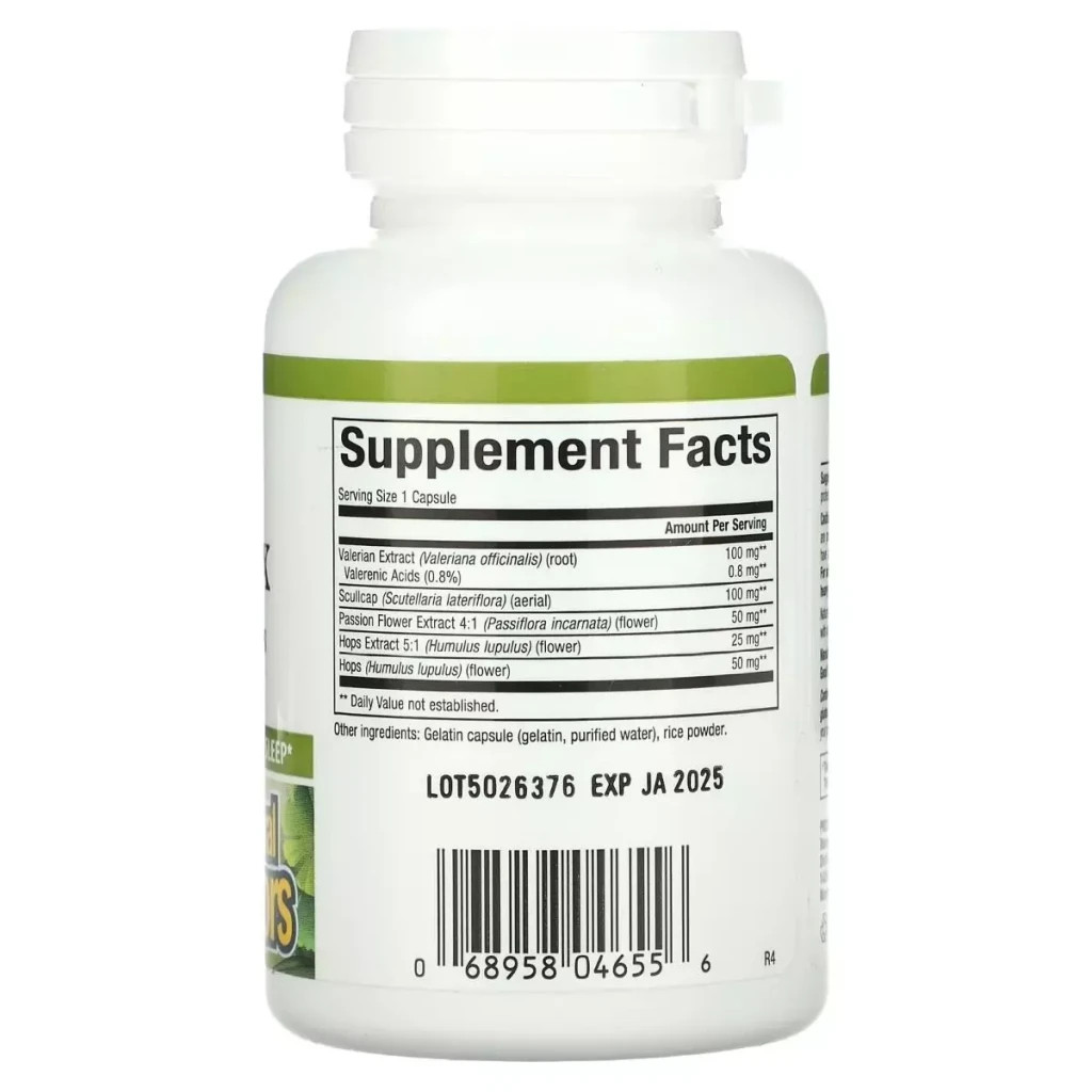 Вітамінно-мінеральний комплекс Natural Factors Сон та розслаблення з валеріаною та хмелем, Sleep Relax with Valeria (NFS-04655) - зображення 2