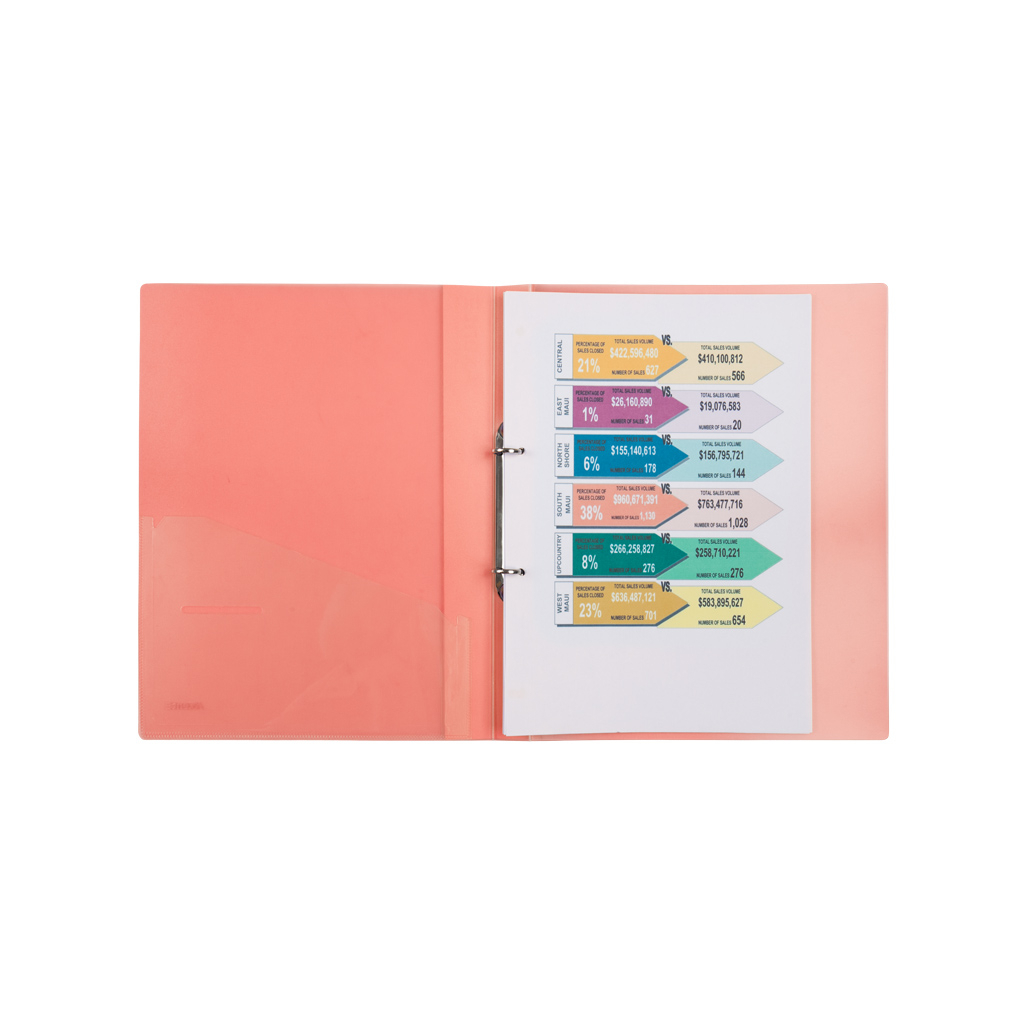 Папка на кільцях Axent А4 з 2-ма кільцями 700 мкм 25 мм Прозора рожева (1207-24-A) - зображення 2