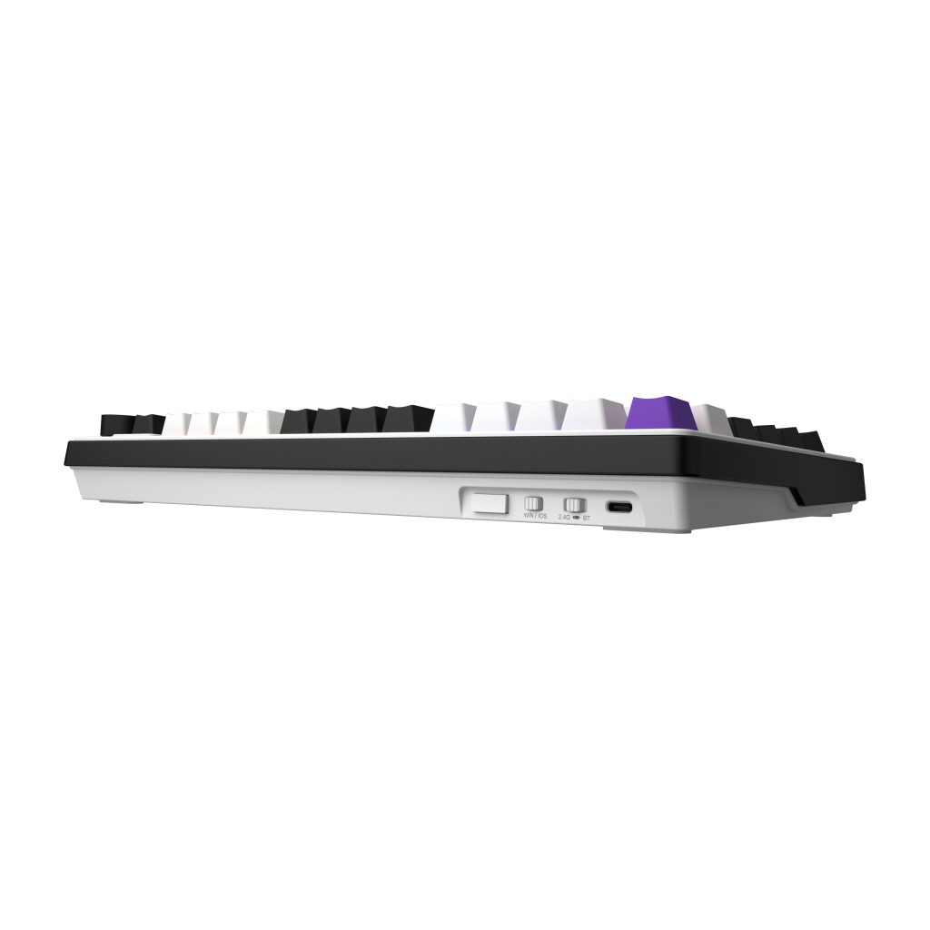 Клавіатура Hator Hellyberry HK75 Mechanical Linear RGB Wireless/Bluetooth/USB UA White/Violet (HK75_wireless) - зображення 5