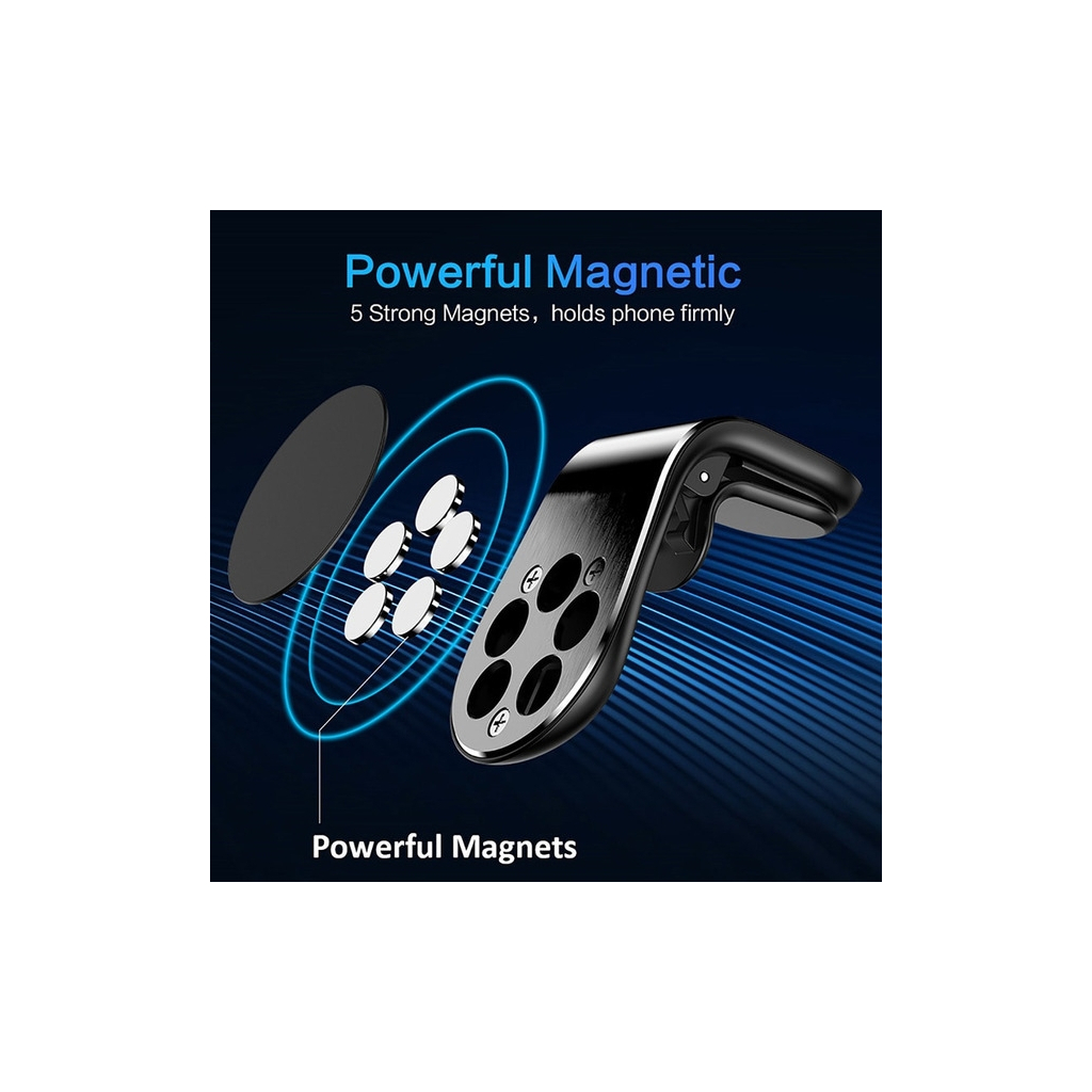 Універсальний автотримач XO на дефлектор C82 Flat Magnetic Black (XO-C82BK) - изображение 6