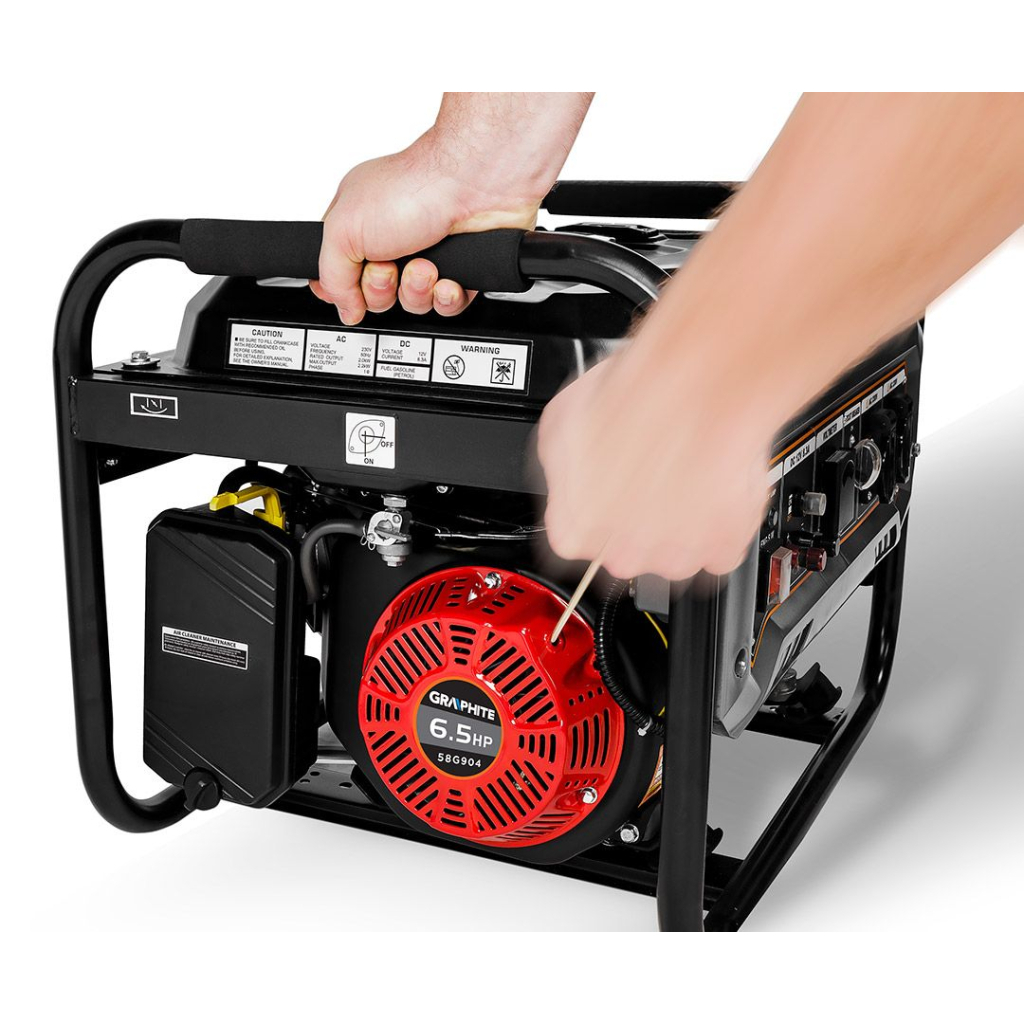 Генератор Graphite 230V (1 фаза), 2/2.2kW, ручний старт, AVR, 40кг (58G904) - зображення 3