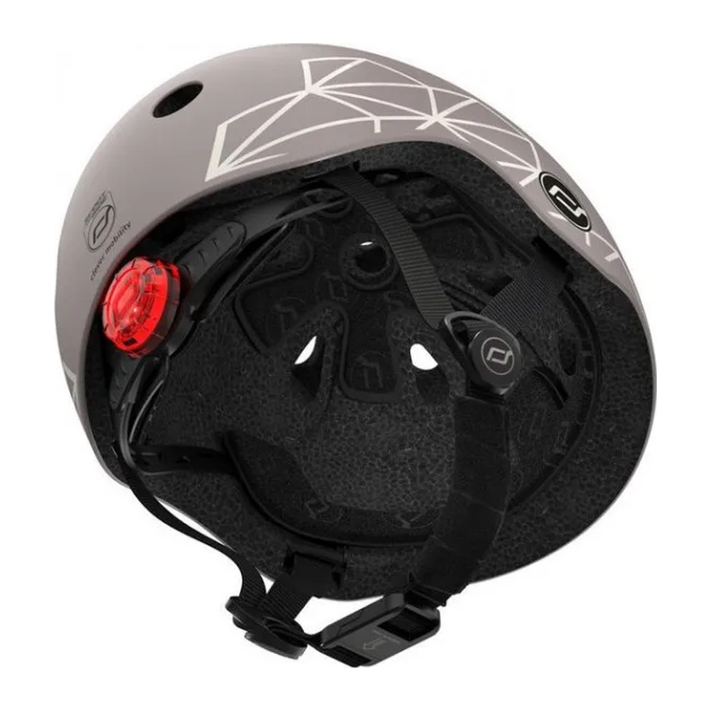 Шолом Scoot&Ride 45-51см , коричневий, з ліхтариком (SR-181206-BROWNLINES) - зображення 6