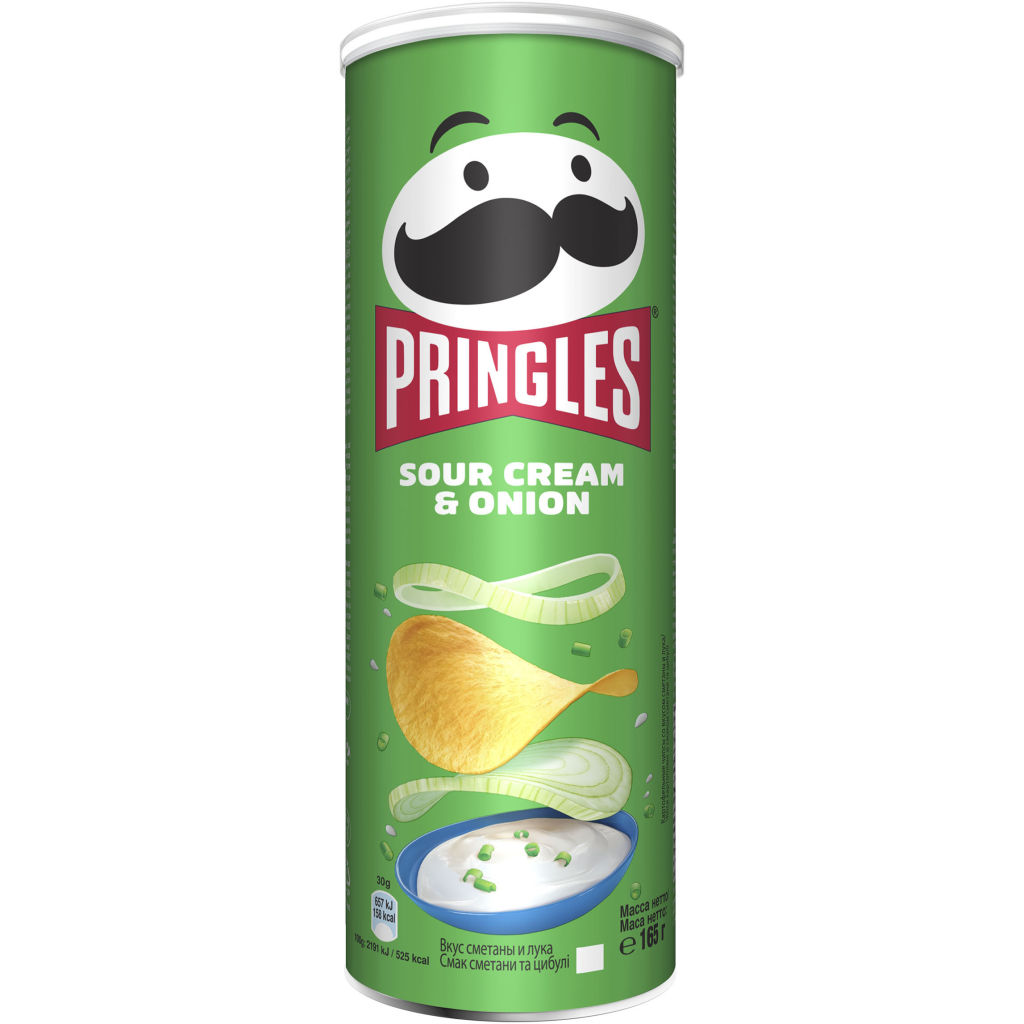 Чіпси Pringles Sour Cream&Onion Сметана-цибуля 165 г (5053990101597) - зображення 1