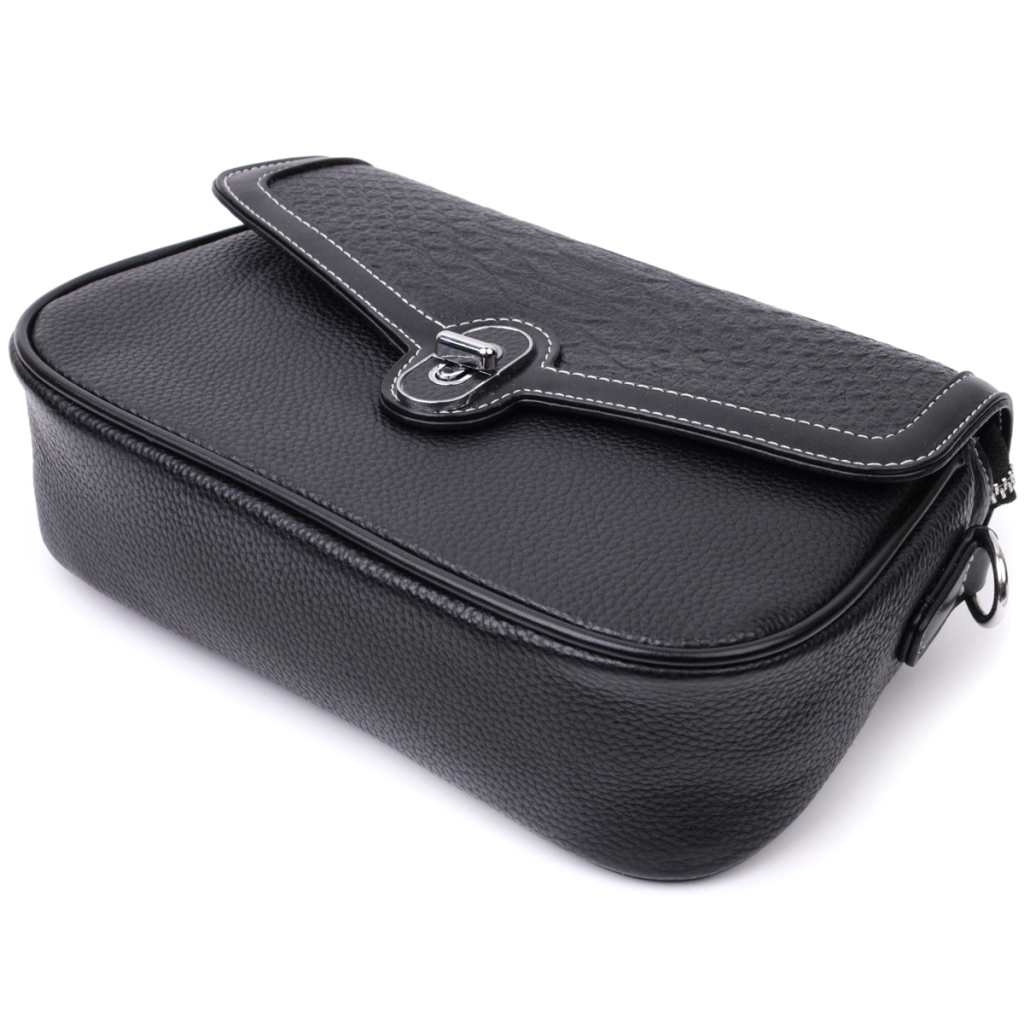 Сумка Vintage З натуральної шкіри Чорна (22624) - зображення 7