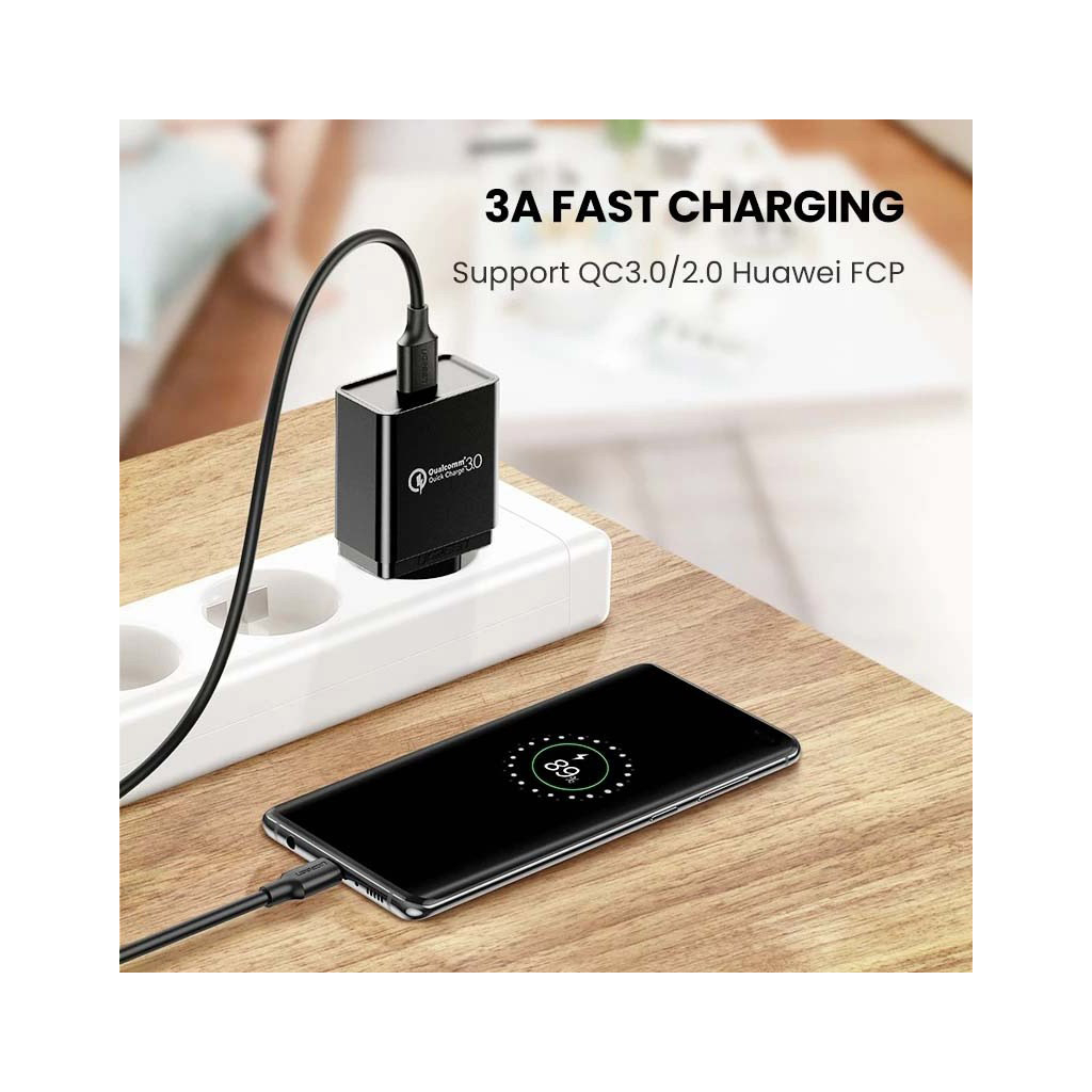 Дата кабель USB 3.0 AM to USB-C 0.5m 3A US184 black Ugreen (20881) - изображение 3