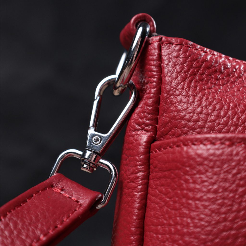 Сумка Vintage Жіноча середнього розміру на три відділення із натуральної шкіри Червона (22803) - зображення 12