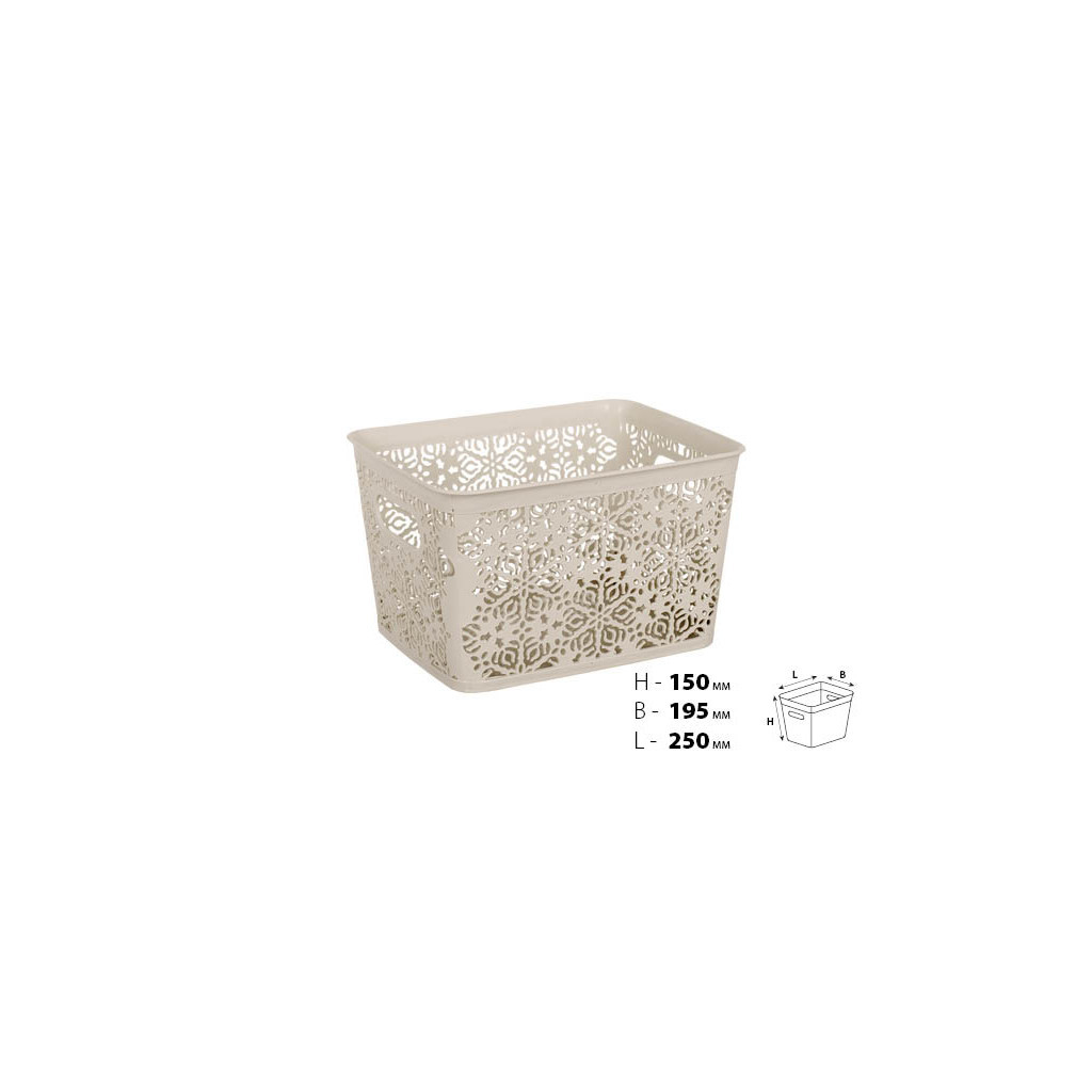 Кошик для зберігання Violet House 0502 2 Ажур Cappuccino 7 л (0502 2 Ажур CAP б/кр. 7 л) - зображення 2