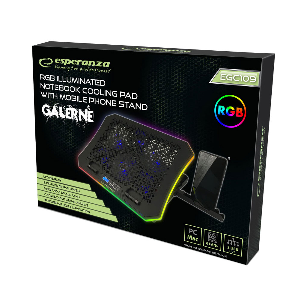 Підставка до ноутбука Esperanza EGC109 with RGB Galerne + mobile stand (EGC109) - зображення 7