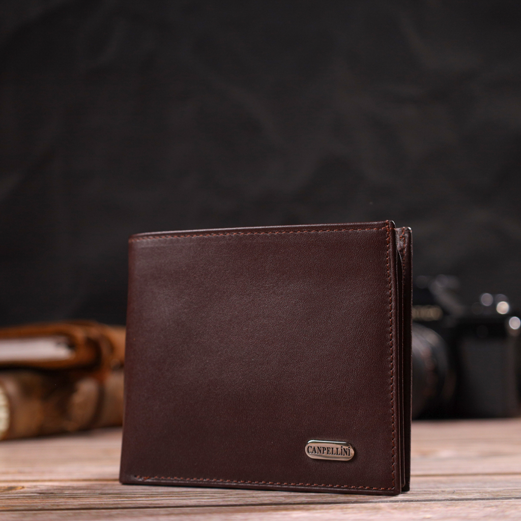 Портмоне Canpellini З натуральної шкіри Темно-коричневе (21782) - зображення 8