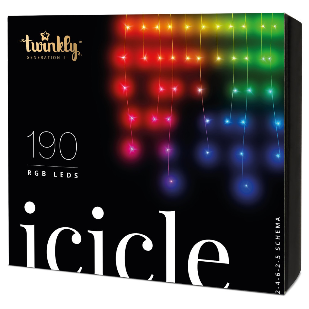 Гірлянда Twinkly Smart LED Icicle RGB 190, BT + WiFi, Gen II, IP44 (TWI190STP-TEU) - зображення 1