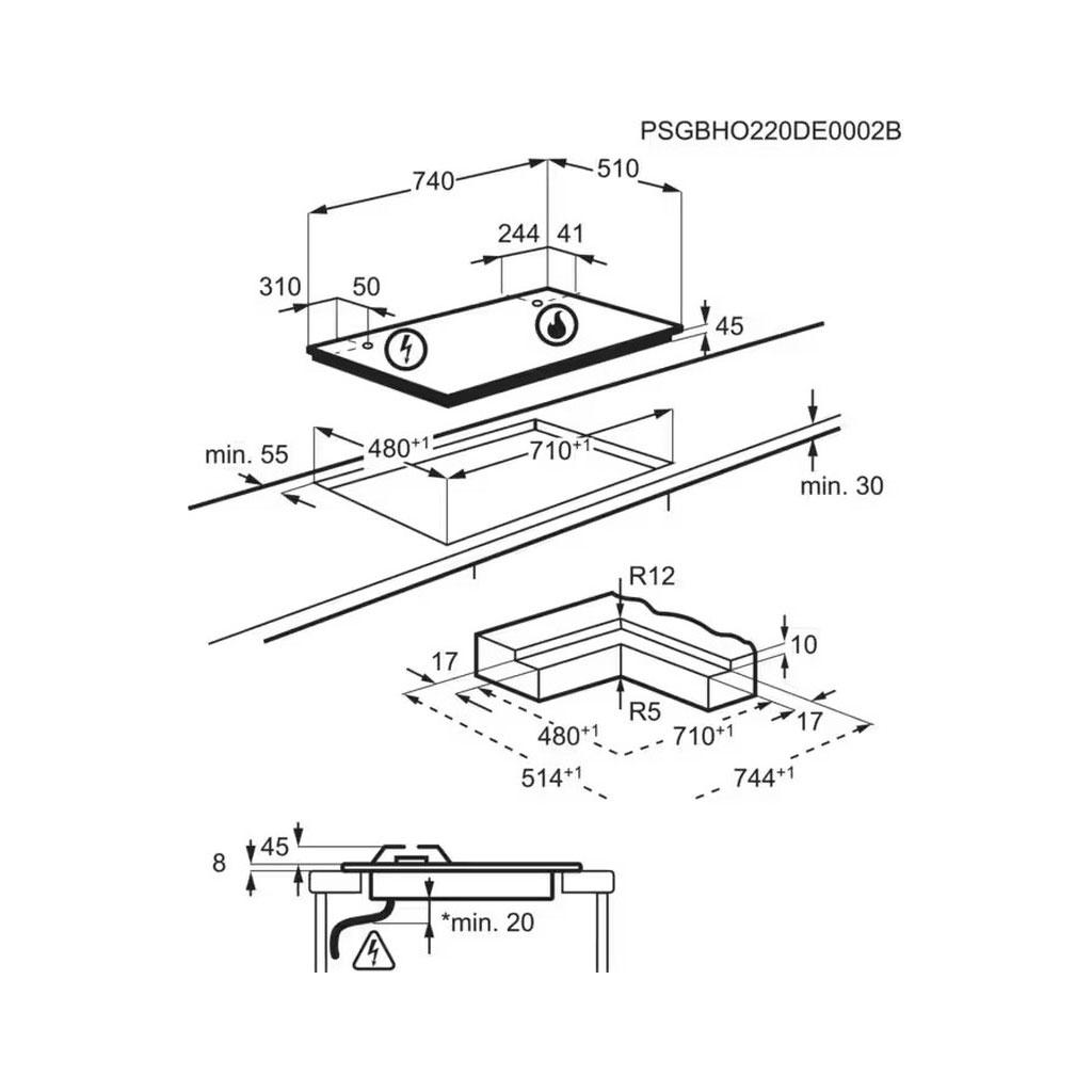 Варочна поверхня AEG HKB75453NB - зображення 7