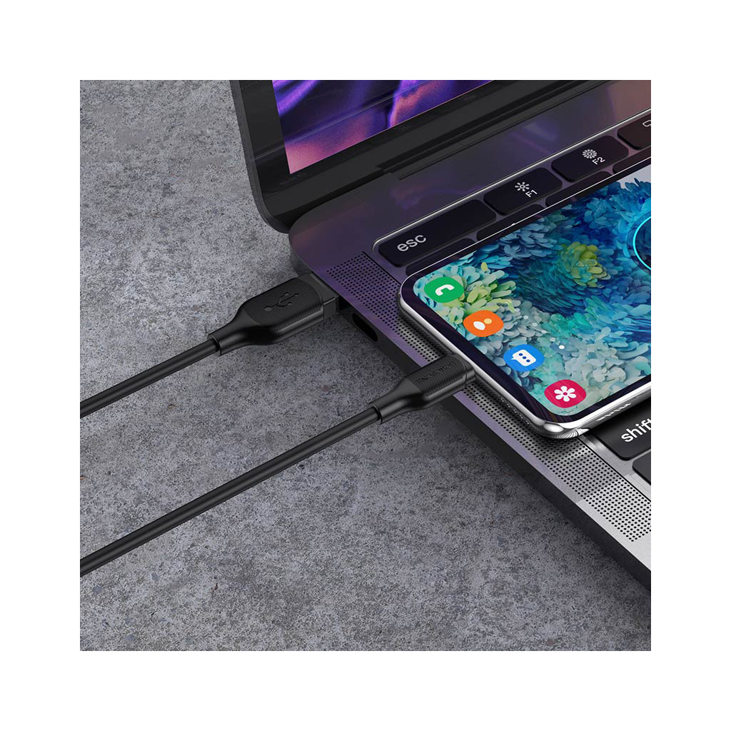 Дата кабель USB 2.0 AM to USB-C 1.0m Encore 3A Black BOROFONE (BX42CB) - зображення 4