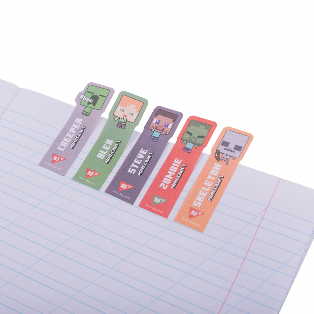 Стікер-закладка Yes Minecraft паперові 55х15 мм, 100 шт (5x20) (170409) - зображення 2