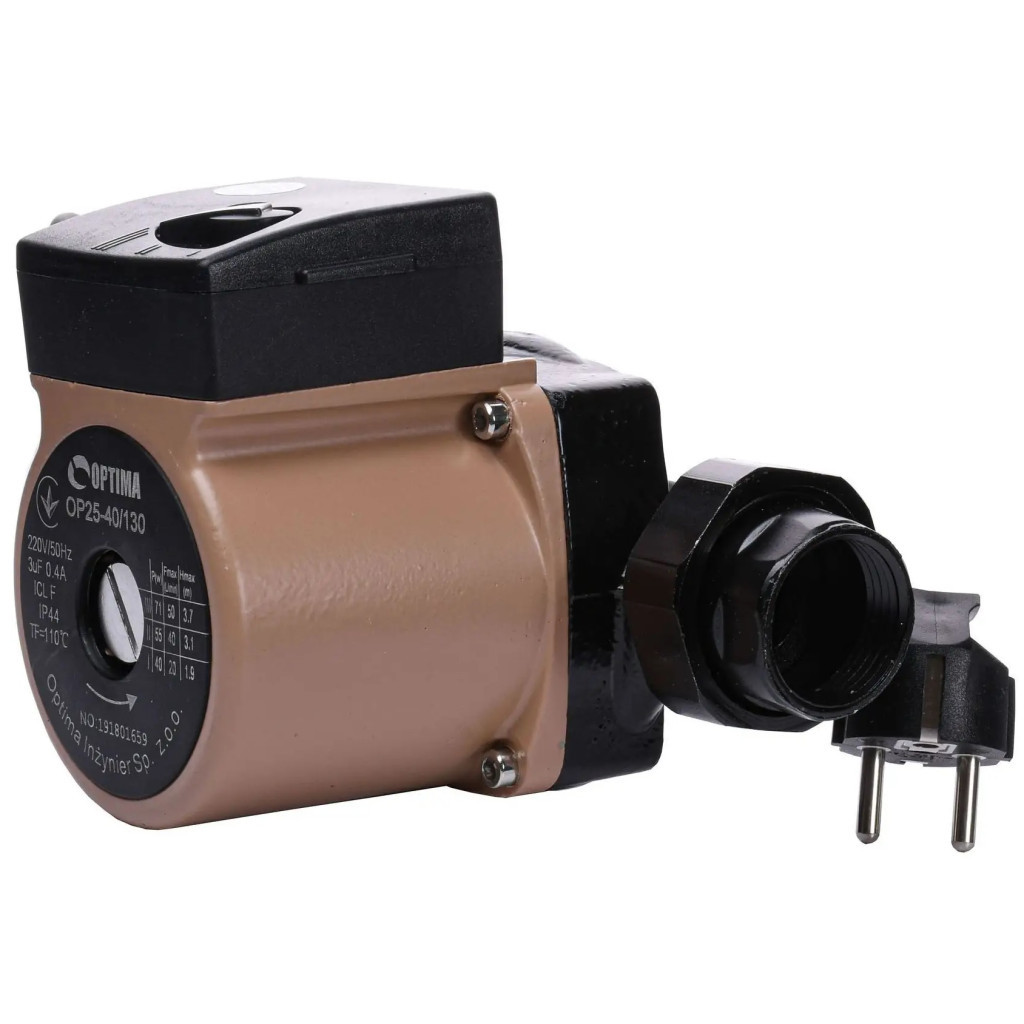 Циркуляційний насос Optima OP25-40-130, G 1 1/4", 10 бар, 130мм, 71Вт, 230В (8365) - зображення 2