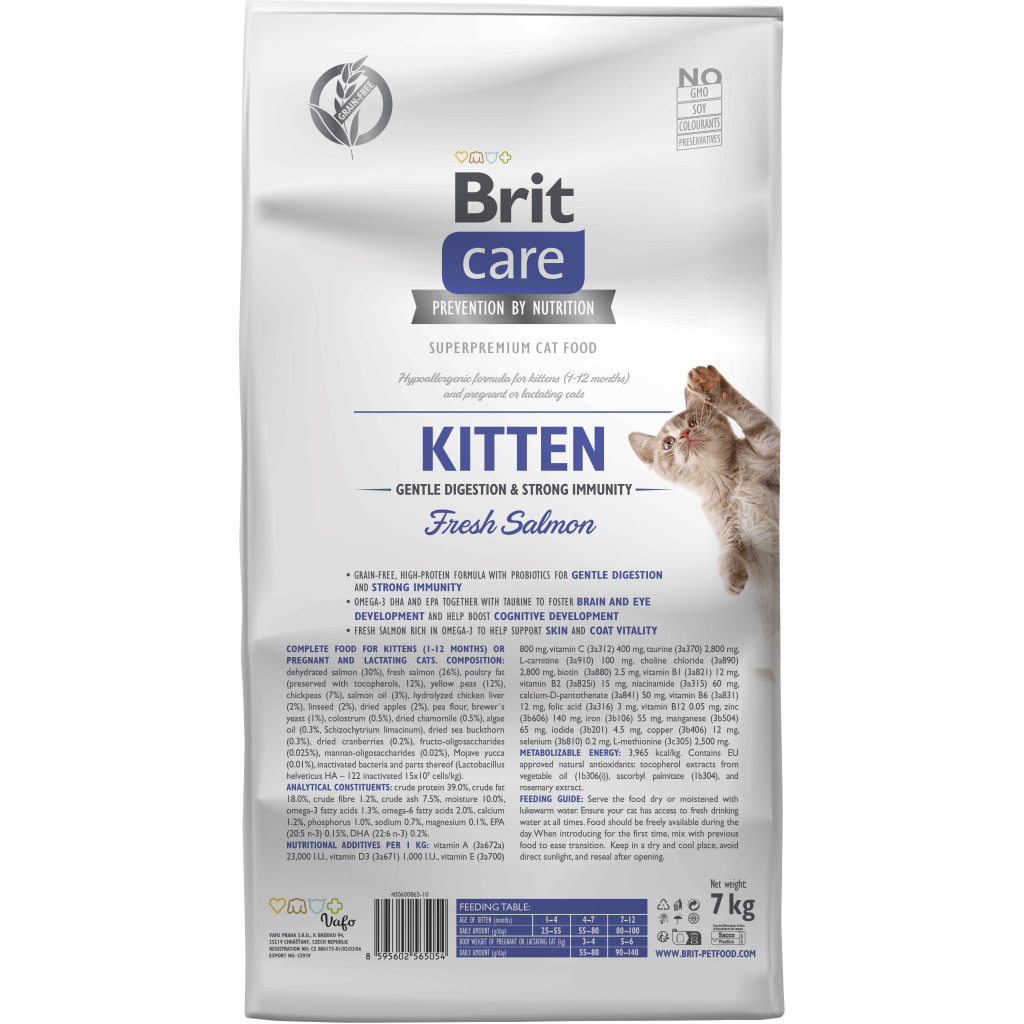Сухий корм для кішок Brit Care Cat GF Kitten Gentle Digestion Strong Immunity з лососем 7 кг (8595602565054) - зображення 2