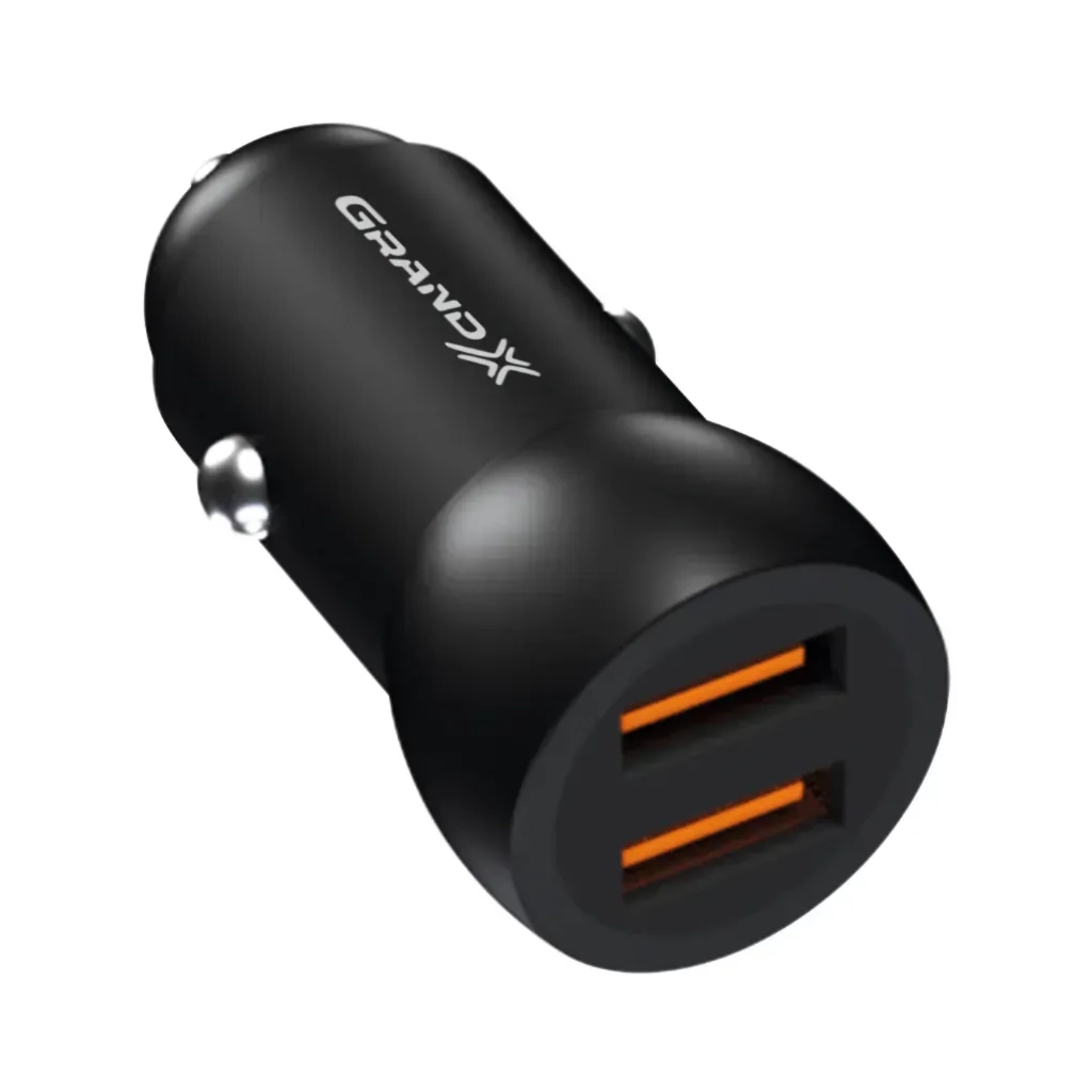 Зарядний пристрій Grand-X car 12-24V Black 2USB 5V/2.4A (CH-26/CH-26B) - зображення 1