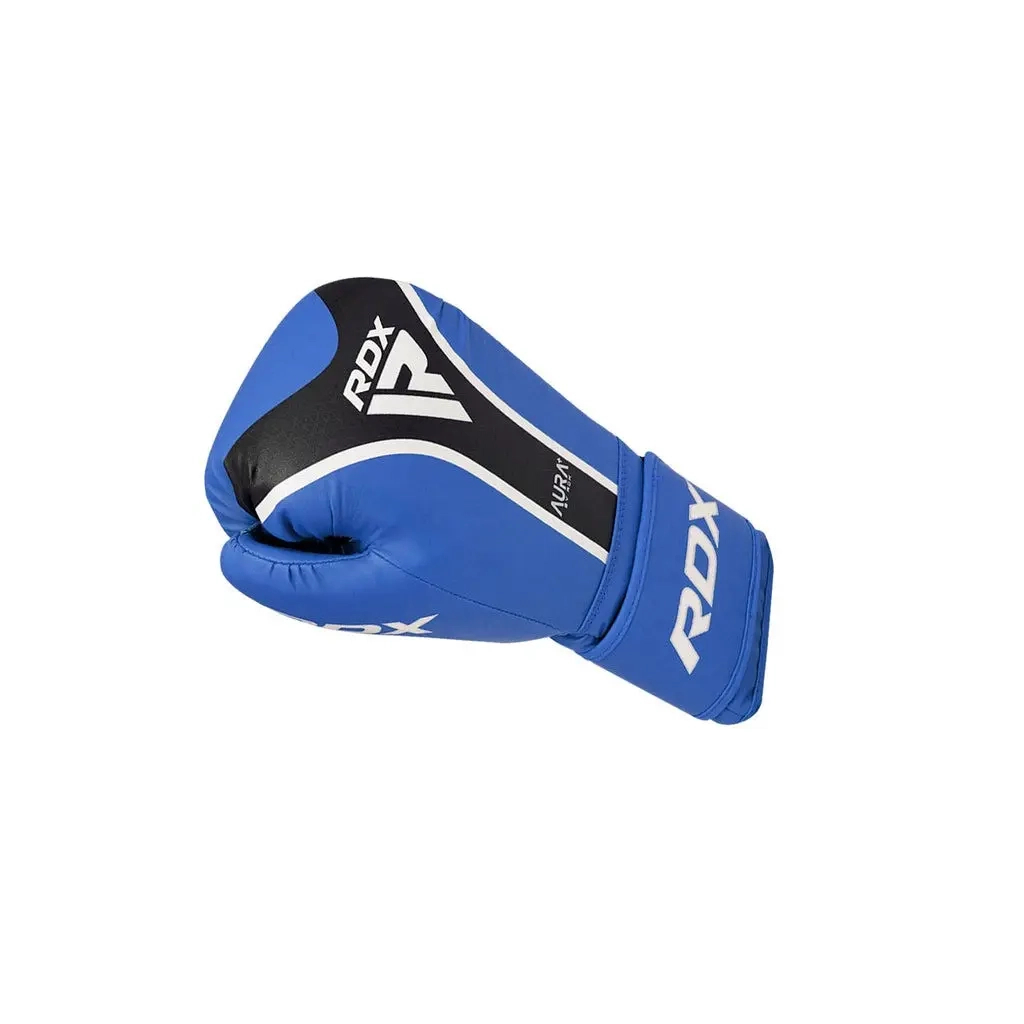 Боксерські рукавички RDX Aura Plus T-17 Blue/Black 14 унцій (BGR-T17UB-14OZ+) - зображення 3