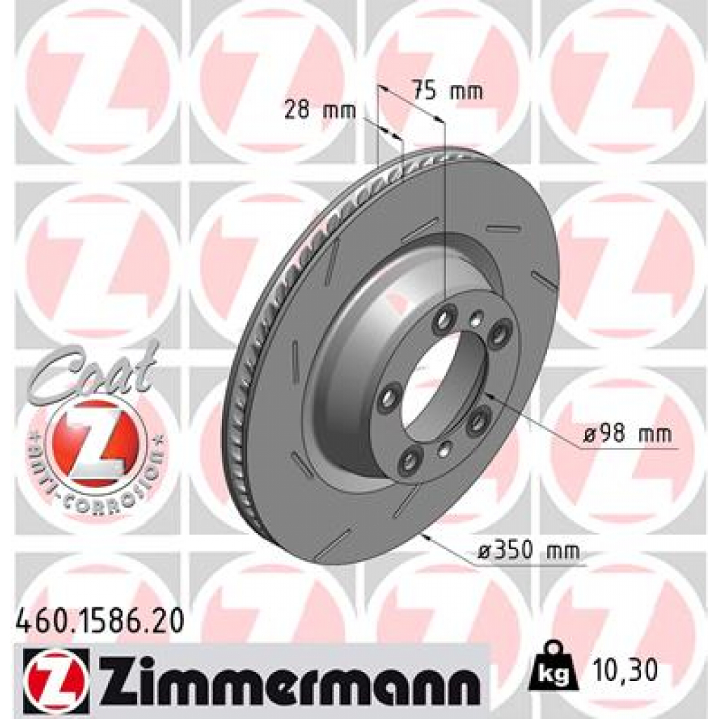 Гальмівний диск ZIMMERMANN 460.1586.20 - зображення 1