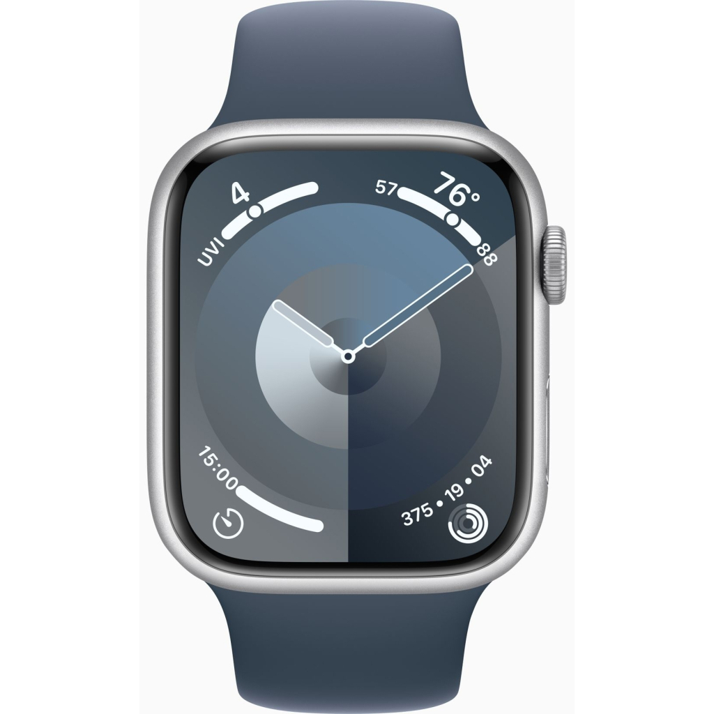 Смарт-годинник Apple Watch Series 9 GPS 45mm Silver Aluminium Case with Storm Blue Sport Band - M/L (MR9E3QP/A) - зображення 2