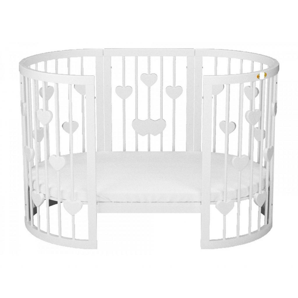 Ліжечко Ingvart SMART BED OVAL з сердечками білий (2349003) - зображення 2