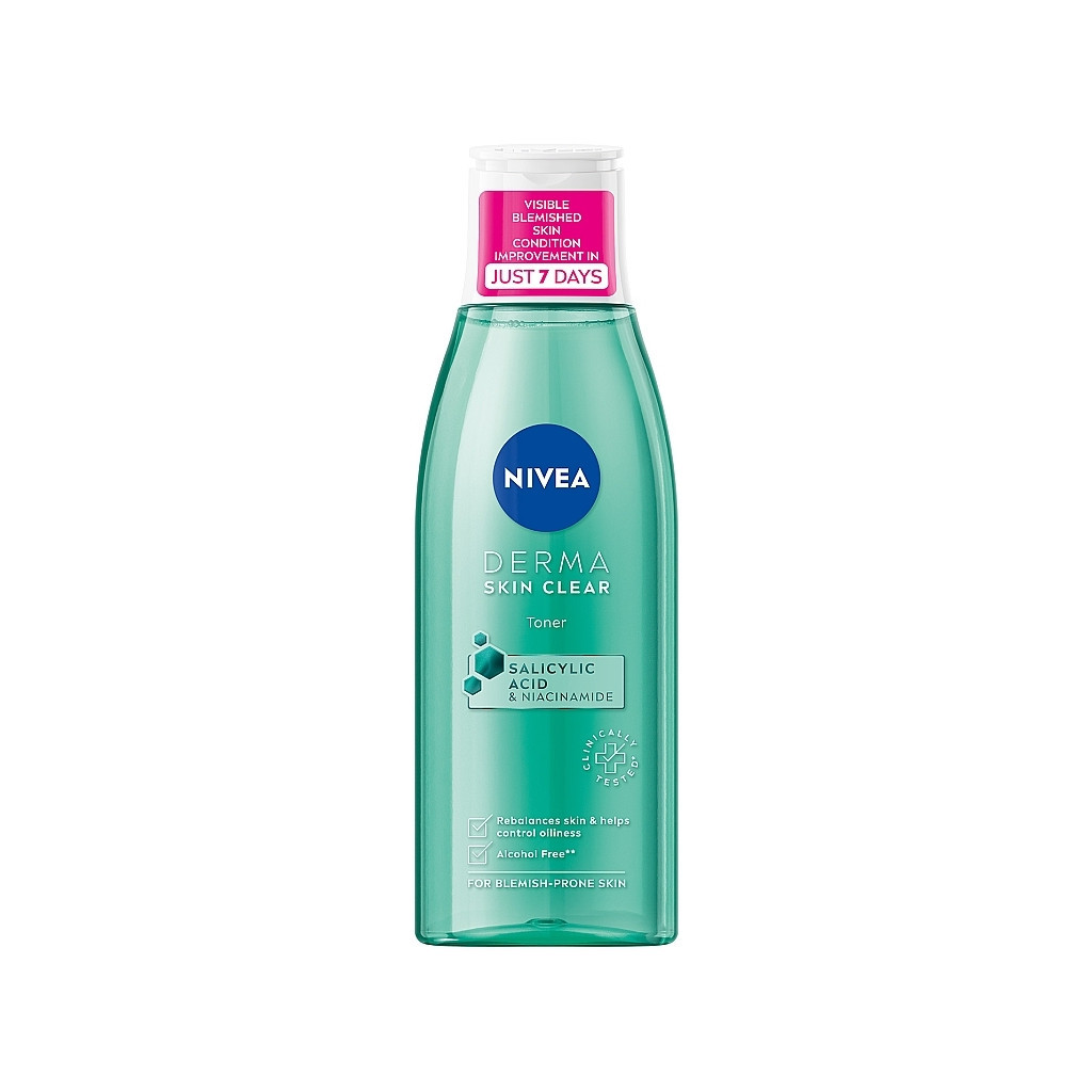 Тонік для обличчя Nivea Derma Skin Clear Toner Нормалізуючий 200 мл (9005800361536) - изображение 1
