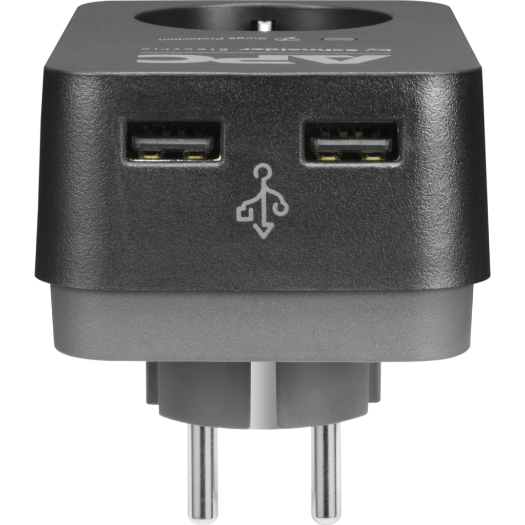 Мережевий фільтр живлення APC Essential SurgeArrest 1 Outle, 2 USBt (PME1WU2B-RS) - зображення 2