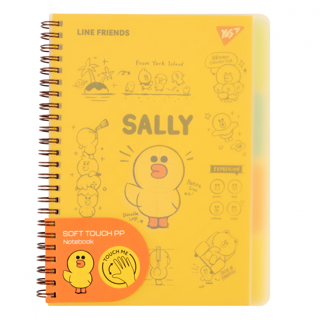 Зошит Yes А5 Line Friends. Sally пластикова обкладинка 80 аркушів, лінія (765736) - зображення 1