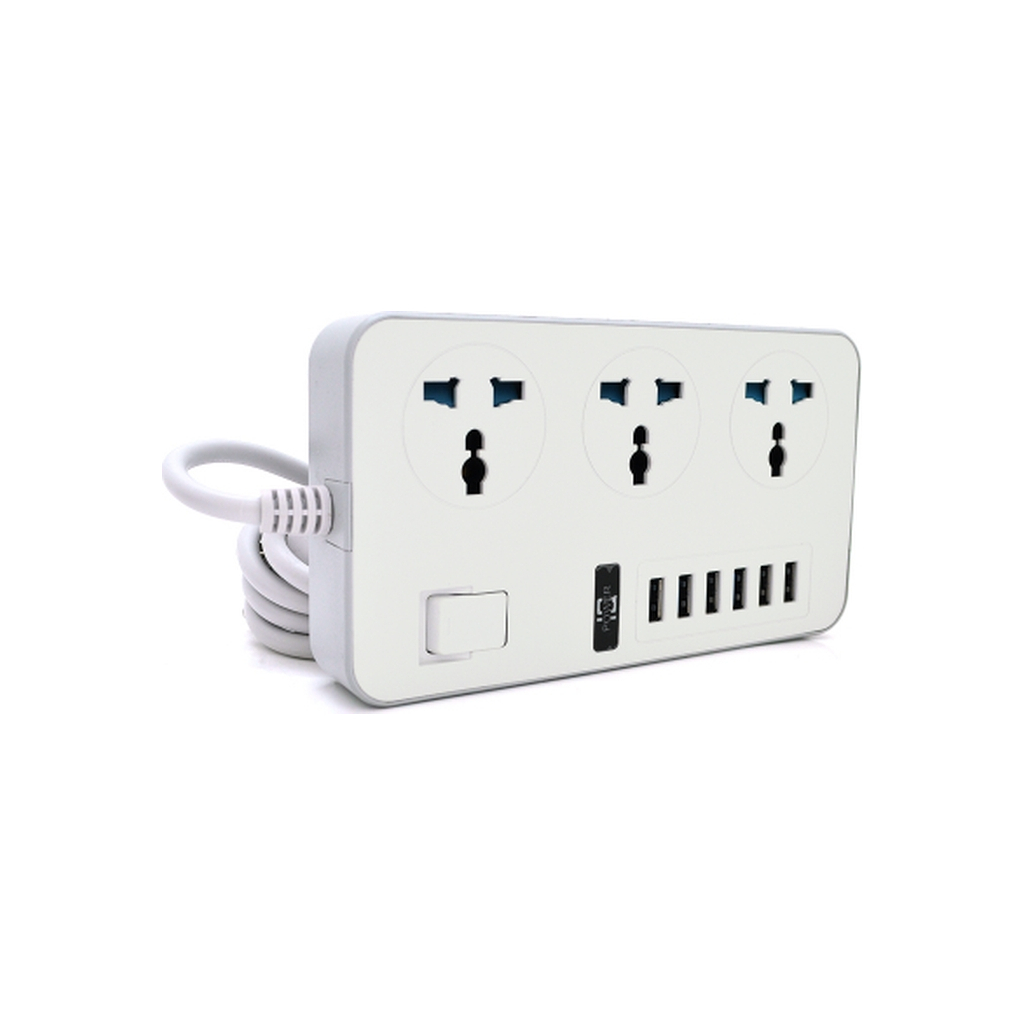 Мережевий фільтр живлення Voltronic TВ-Т09, 3роз, 6*USB White (ТВ-Т09-White) - зображення 1